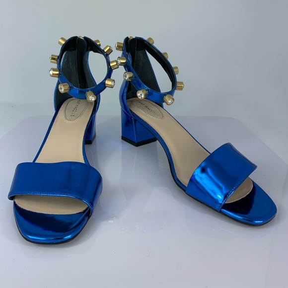 Kat Maconie Royal Blue Mirror Heel w/ Crystal Trim - Picture 3 of 6
